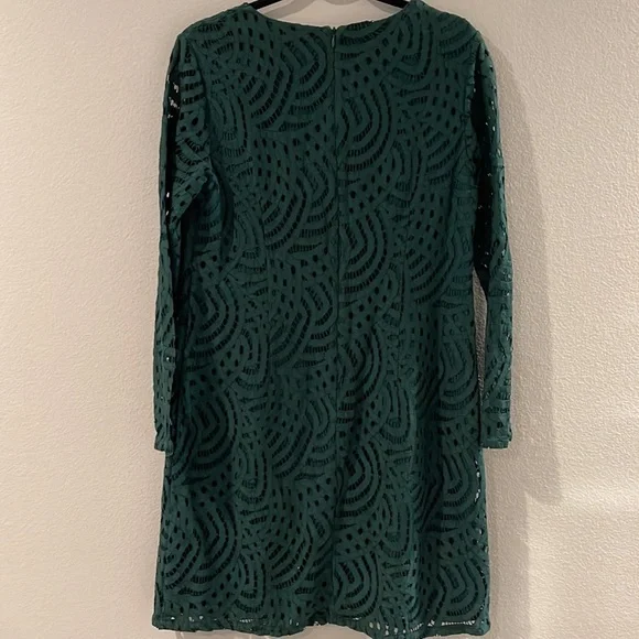 Boden Emerald Green Lace Overlay Zeta Ponte Knit Sheath Dress - Picture 8 of 9